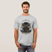 Zwillinge-Wolf-Sternzeichen Herren T-Shirt (Vorne ganz)