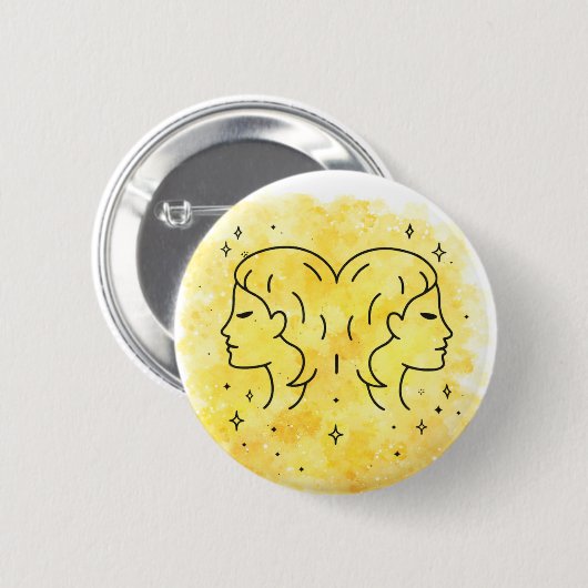 Zwillinge Zeichen Button (Vorne & Hinten)