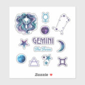 Zwillinge Zodiac-Aufkleber Sammlung Aufkleber (Blatt)