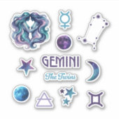 Zwillinge Zodiac-Aufkleber Sammlung Aufkleber (Vorderseite)