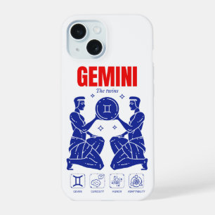Zwillinge Zodiac Dualität Astrologie Linienkunst iPhone 15 Hülle