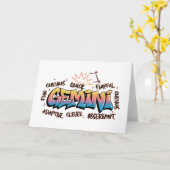 Zwillinge Zodiac Graffiti  Karte (Gelbe Blume)