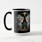 Zwillinge-Zodiac-Kunst für 21. Mai–20. Juni Tasse (Links)