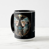 Zwillinge-Zodiac-Kunst für 21. Mai–20. Juni Tasse (Vorderseite Links)