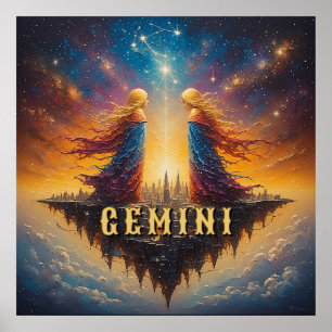 ♊ Zwillinge Zodiac Mystische Zwillinge Poster