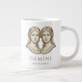 Zwillinge-Zodiac-Personalisierter Name & Geburtsda Jumbo-Tasse