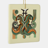 Zwillinge-Zodiac-Schmuck Retro-Design Keramikornament (Rechts)