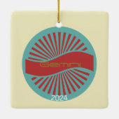 Zwillinge-Zodiac-Schmuck Retro-Design Keramikornament (Rückseite)