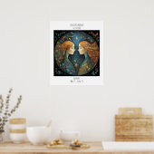 Zwillinge Zodiac Sternzeichen Name & Geburtstag Poster (Küche)