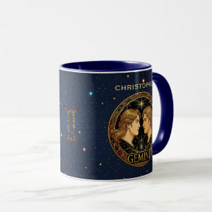 Zwillinge Zodiac Symbol für Männer Tasse