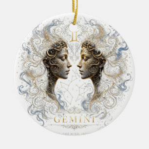 Zwillinge Zodiac T-Shirt - Doppelstern Astrologie Keramik Ornament