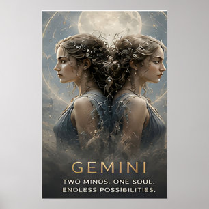 Zwillinge Zodiac Zwillinge Himmels Astrologie Symb Poster