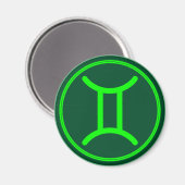 Zwillinge-Zodiaksymbol grüner Kontrast Magnet (Vorderseite/Rückseite)