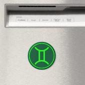 Zwillinge-Zodiaksymbol grüner Kontrast Magnet (In Situ (Geschirrspüler))