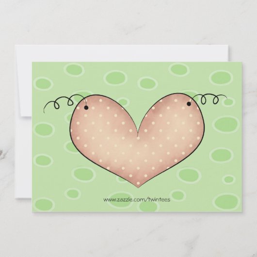 Zwillinge zwei Erbsen in einer Hülsen-Babyparty Einladung (Rückseite)