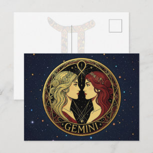 Zwillinge-Zwilling-Zodiak-Symbol für Frauen Postkarte