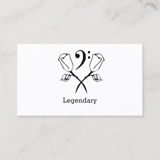 Zwillingliche Rose mit Bass Clef Visitenkarte (Vorderseite)