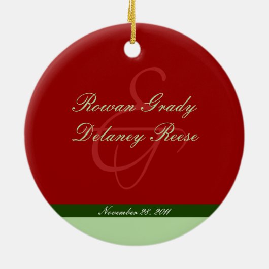 Zwillings-1. Weihnachtsbrauch-Verzierung (rot) Keramik Ornament (Hinten)