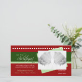 Zwillings-1. Weihnachtsfeiertags-Fotokarte (rot) Feiertagskarte (Stehend Vorderseite)