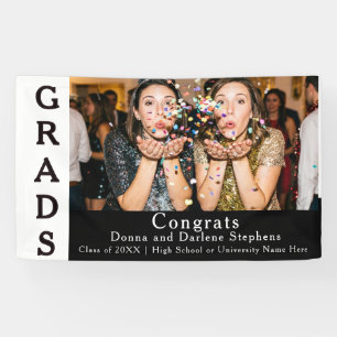 Zwillings-Abschlussfeier Party Gratulation Banner