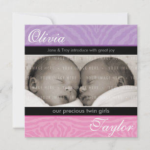 ZWILLINGS-BABY-MITTEILUNG:: Harmonie Ankündigung