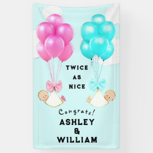 Zwillings-Baby-Party Banner