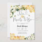 Zwillings-Baby-Party-Einladung Biene Einladung (Vorderseite)