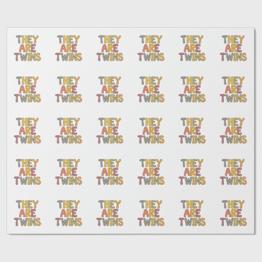 Zwillings-Babyparty-Design Geschenkpapier (Flach)