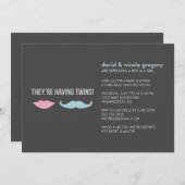 Zwillings-Babyparty Einladung (Vorne/Hinten)