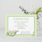 Zwillings-Babyparty-Einladungen Einladung (Stehend Vorderseite)