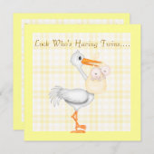 ZWILLINGS-BABYPARTY-EINLADUNGS-PERSON-GESCHLECHTER EINLADUNG (Vorne/Hinten)