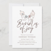 Zwillings-Babyparty-Einladungsjunge und -mädchen Einladung (Vorderseite)