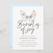 Zwillings-Babyparty-Einladungsjunge und -mädchen Einladung (Vorne/Hinten)