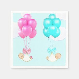 Zwillings-Babyparty Serviette