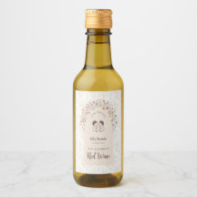 Zwillings-Babyparty-Weinlabelle Pastell-Blumen LPM