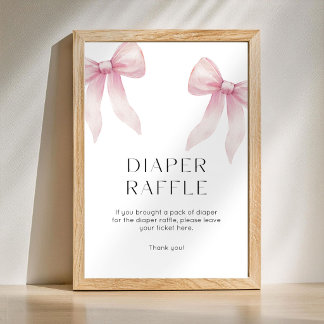 Zwillings-Babyparty-Windel-Raffel-Schild mit rosa Poster