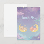 Zwillings-Babyshower-Dankeskarten Schlafende Tiere (Vorne/Hinten)