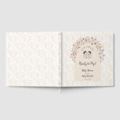 Zwillings-Babyshower Whimsical Pastell-Blumen LPM2 Gästebuch (Voll)