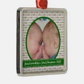 Zwillings-Block-erste Weihnachtsverzierung Ornament Aus Metall (Rechts)