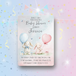 Zwillings-Einladung zur Babyparty für Jungen und M Einladung