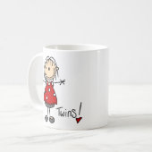 Zwillings-Eltern Stickfigur Tasse (Vorderseite Links)