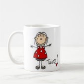 Zwillings-Eltern Stickfigur Tasse (Links)