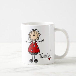 Zwillings-Eltern Stickfigur Tasse