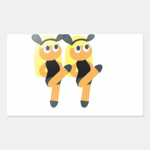 Zwillings-Emoji Rechteckiger Aufkleber
