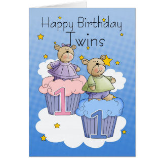 1 Geburtstag Der Zwillinge Gruß & Mitteilungskarten Zazzle.de