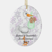 Zwillings-erste Weihnachtsverzierung Keramik Ornament (Rechts)