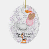 Zwillings-erste Weihnachtsverzierung Keramik Ornament (Rechts)