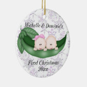 Zwillings-erste Weihnachtsverzierung Keramik Ornament (Rechts)