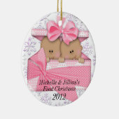 Zwillings-erste Weihnachtsverzierung Keramik Ornament (Rechts)
