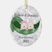 Zwillings-erste Weihnachtsverzierung Keramikornament (Rechts)